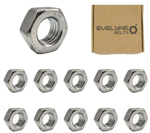 Dadi esagonali in acciaio M14 (14 mm), filettatura standard, confezione da 10