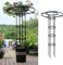 RADAAB Obélisque de Jardin extérieur 90cm 120cm 150CM 180cm 210cm Cage de Tomate Noire, Parasol Jardin en Pot Plante Support, Vigne Rose antirouille Enduit Support en métal (Size : 90cm/3ft)