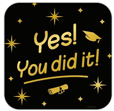 PD-Party 7032119 Classy Party Dekoration Signs | Dekoration Zeichen | Partei Dekoration - You Did It, Gold/Schwarz, 50cm Länge x 50cm Breite x 0.1cm Höhe