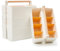 EZOWARE 4-ER SET Stapelbare Organizer Caddy mit Griff, große Tragebox Aufbewahrungskörbe mit Fächern für Badezimmer, Kinderzimmer, Bastelsachen, Nähutensilien - Weiß und Orange