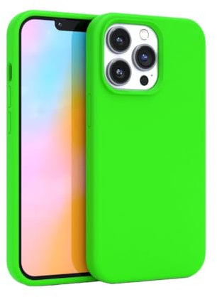 FELONY CASE - iPhone 15 Pro Case - Neon Green Silicone Phone Cover | Liquid Silicone with Anti-Scratch Microfiber Lining, 360° Shockproof Protective Case for Apple iPhone 15 Pro