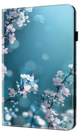 LMFULM® Étui pour Samsung Galaxy Tab A SM-T510 / T515 (10,1 Pouces) PU Cuir Poche Cover Flip Coque Protection avec Stand Housse Case Dessin de Livre Fleur de Prunier Motifs
