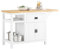SoBuy KNL06-WN Aparador de Almacenamiento con Encimera con Tablero Extensible Isla de Cocina Múltiple con 2 Puertas 2 Estantes y 1 Cajón 145 x 60 x 95 cm Blanco y Madera ES