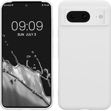 kwmobile Hülle für Google Pixel 8 TPU Case - Handyhülle unterstützt kabelloses Laden, Flexible Schutzhülle, gummiertes Cover in Weiß matt