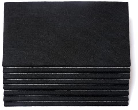 Hoappa 8-Pack Furniture Felt Pads 1/5 Thick Self-Stick Heavy Duty Sheets Wood Floor Protector, Black