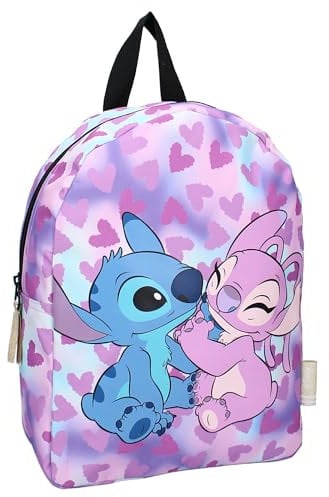 Zaino STITCH e ANGEL Style Icons da Disney Lilo & Stitch - Zainetto per bambini | Scuola | Asilo - Colore Violetto - dimensioni 31x23x9cm