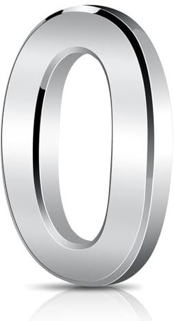 3 Inch Door Numbers, 3D Self Adhesive Mailbox Numbers 0-9, Address Numbers Waterproof House Numbers Street Number Stickers for House Mailbox Apartment Hotel Courtyard Cafe, Silver (Silver0)