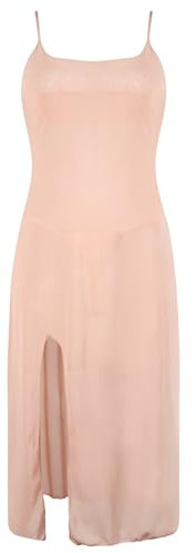 MIZSPISE Robe Sexy Longue à Bretelles Spaghetti pour Femme - Élégante en Maille Transparent d'Été (FR/ES, Alpha/Lettres, Taille Unique, Normale, Peau Chinoise)
