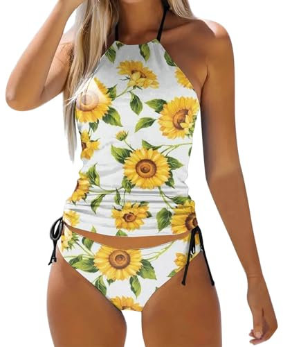Tankini Mit äRmeln Badeanzug Ohne Schalen Tankini Extra Langes Oberteil Tankini Badeshorts Damen Badeanzug Damen 42 D Badeanzug Damen Schulterfrei Sport Bikini GrüN Reife Frauen Im Bikini Bikini