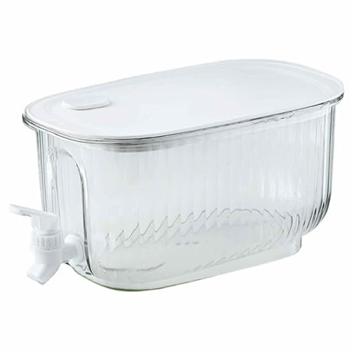 4L Drinks Dispenser, Beverage Dispenser Fridge Water Dispenser with Tap, Refrigerator Cold Kettle Large Capacity Water Container Lemonade Fruit Teapot for Making Teas and Juices