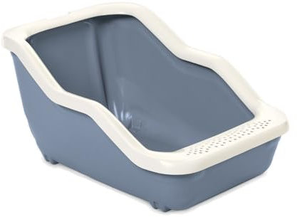 Pet's Market - Lettiera Aperta Netta Open Toilette Gatti Paletta Inclusa con bordo e parte postiere più alta 54x39x29H CM Colori Assortiti