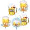 5 Stück Oktoberfest Deko Luftballons, Bayrische Bierkrug Folienballons, Oktoberfest Party Deko Heliumballon, für Oktoberfest Bayrisch Party Dekoration