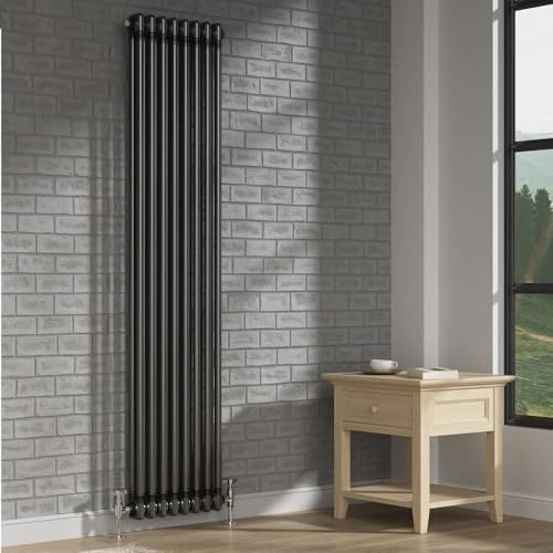 iBathUK Regency Traditional Vertical Column Radiator, Triple Panel Radiators, Raw Metal Iron Style Radiators for Bathroom,Kitchen,Living Room 1800x380mm