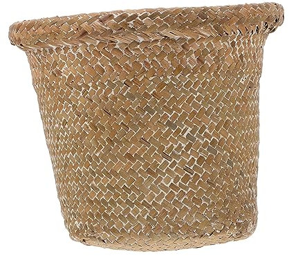Cabilock 1 Pc cesta de almacenamiento de basura macetero tejido bote de basura cesta tejida cesta de maceta cestas almacenaje cesta almacenaje Canasta de flores papelera casera