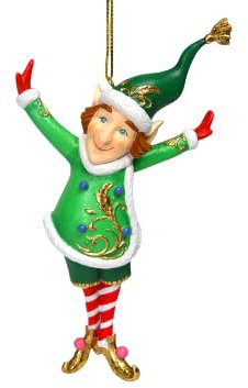 Weihnachtskugel Wichtel Jovial, hochwertige Verarbeitung, Höhe 16 cm, Breite 8,5 cm