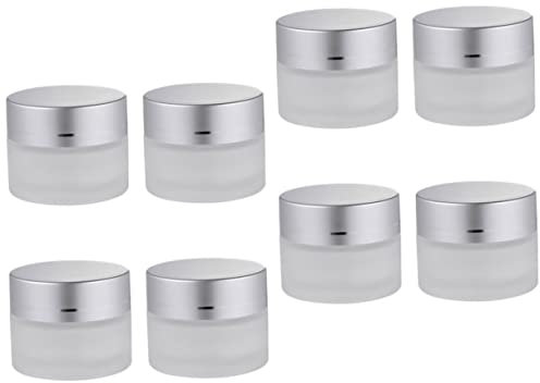 1set Cream Bottle Buttercream Containers Small Cream Jar Travel Cream Jar Lip Balms Jar Vial Pot Body Butter Jar Glass Jar Small Glass Container Small Glass Bottle Silver 8pcs PATKAW