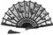 kreepsville 666 Hand Fan - Gothic Bat Lace, Folding Fan for Ghoulish Glamour