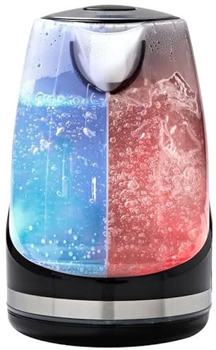 New FT-Store Illuminating Kettle –Black 1.7L, Features A Color Changing LED Light Of Blue And Red –B01