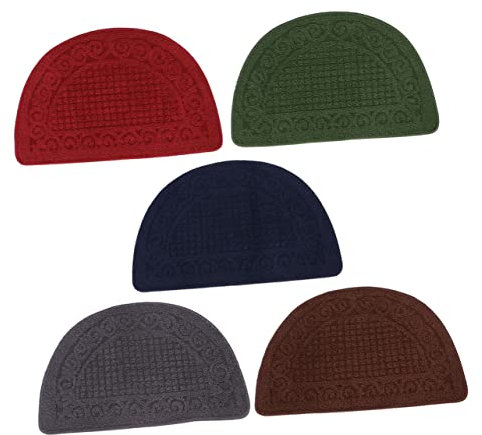 JOINPAYA Non-slip Semi-circular Door Mat 40x63cm Red Polypropylene Fiber for Indoor Entrance Fashionable Rug for Home and Office