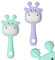 ABirdon Anneau de Dentition pour Bébé,2 Pièces en Silicone avec Hochet, Sans BPA, Jouet à Mâcher pour Bébés 0-3 Ans, Facile à Tenir Anneau Apaisant pour Gencives