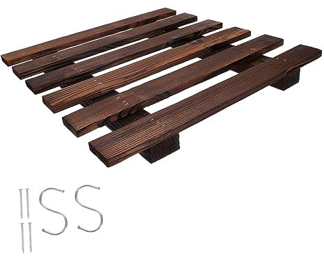 HEMOTON 1 Satz Hängende Blumentopfregal hängende Wandpflanzgefäße für den Außenbereich Rack drinnen Gitter über Blumentopfregal für den Innenbereich Wandmontage Blumenpotregal Holz Kaffee