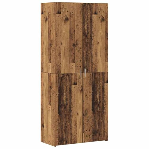 vidaXL Highboard Old wood 40 x 42.5 x 185 cm Engineered wood, Stylish Rustic Sideboard, Multi-Functional Storage Solutions, Safe Wall Mount Design, Dining and Living Room Furniture