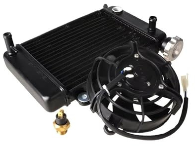 Motorrad-Kühler Wasserkühlung Motorkühler Kühlerkühlung Für 150cc 200cc 250cc Motocross Quad Dirt Bike Buggy Teile Mit 12V Lüfter Kühlmitteltanks