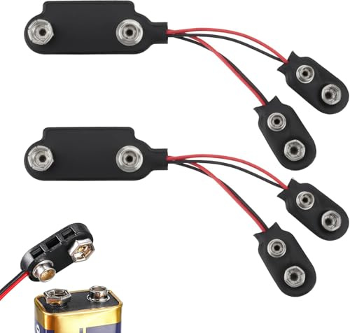 PP3 to PP9 Battery Adapter 2 Pcs, PP3 9V Battery to PP9 Snap Connector for Vintage Transistor Radios, Power Solution for Classic Electronics, Compact 3.5cm Design