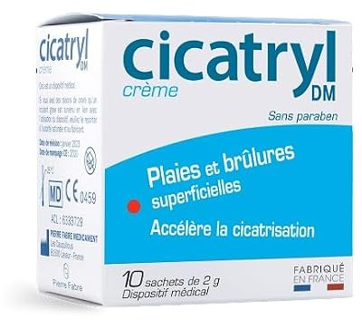 CICATRYL Crème Cicatrisante - Dispositif Médical - Sachets Nomades 10 x 2g | Plaies & Brûlures Superficielles - Accélère la Cicatrisation - Post-Tatouages et Actes Dermatologiques - Dès 2 ans