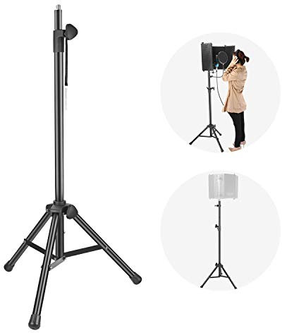 Neewer NW002-1 Wind Screen Bracket Stand with Aluminum Tube Non-slip Feet Adjustable Height 165.5 centimeters Stand Suitable for Supporting Acoustic Isolation Shield in Studio (Black)