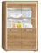 Froschkönig24 Plymouth 3 Kleine Vitrine Wohnzimmer Schrank Eiche dunkel/Eiche dunkel