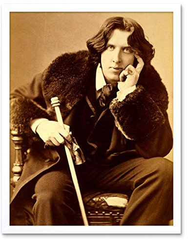 Wee Blue Coo Vintage Portrait Oscar Wilde Poet Playwright Legend Irish Art Print Framed Poster Wall Decor Kunstdruck Poster Wand-Dekor-12X16 Zoll