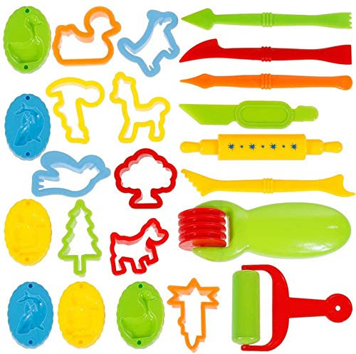 Faburo 23 Pcs Emporte-pièces Moules Kit pour Argile Pâte à Modeler Coupeurs de Biscuits pour Enfants
