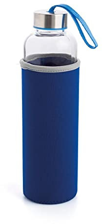 Quid Quidate Botella Transporte Vidrio Con Funda Neop 0,60l Sodo No Apto Microondas Reciclable