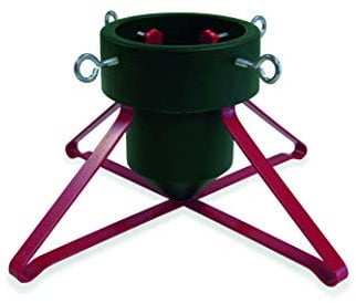 Invero Traditional Christmas Tree Stand - Strong, Durable and Sturdy Metal Frame Plastic Holder - Holds up to 1.7m (5.5ft) Tall with 8.5cm Trunk Diameter - Medium