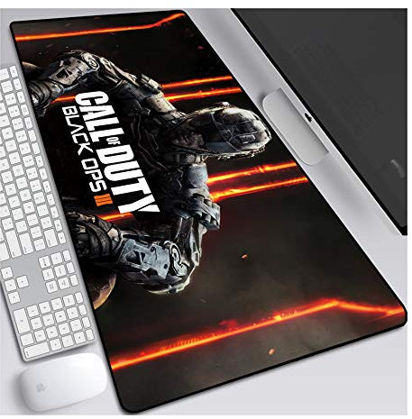 Mauspad Call of Duty 800x300mm Gaming Mauspad, XXL Anime Mousepad, Höchstmaß an Präzision, extra stark vernähter Rand, gummierte Unterseite, Desktop Computer, F