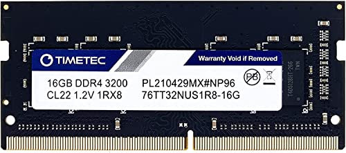 Timetec DDR4 3200MHz PC4-21300 Non-ECC Unbuffered 1.2V CL22 2Rx8 Dual Rank 260 Pin SODIMM Laptop Notebook PC Computer Memory RAM Module Upgrade (3200Mhz 16GB Single Rank)
