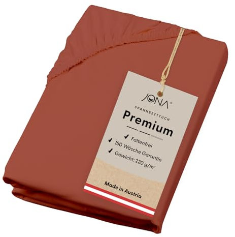 JONA SLEEP® Spann-Bettlaken (180-200 x 200 cm) Premium Spannbettlaken - 220gm² - hält über 150 Wäschen Stand | ÖKO-TEX 100 (Kirsch)