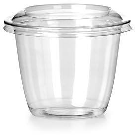 Signature Packaging - 100 Pack Small Plastic Takeaway Container with Lid - Perfect Sauce Pot - 8oz (15 Tablespoons)