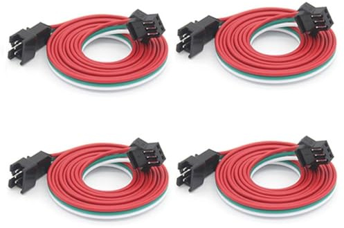 Taikuwu 4 Pcs 50cm 3 Pin JST SM Male Female Plug LED Connector Cable for WS2812B WS2811 SK6812 Symphony LED Lights with Connectors,SM3P Buckle Free Welding Plug Light Controller Wire