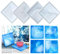 Voyyphixa 4 Stück Untersetzer Epoxidharz Silikonform, Platz Silikonform Harz Formen Resin Form Untersetzer Fluss Meer, Resin Mold Coaster Gießform für DIY Tablett Basteln