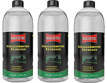 Jagdaktiv Set 3X Schalldämpfer-Reiniger von Ballistol 0,5 Liter Flasche (1,5 Liter)