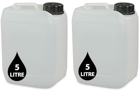 2 x 5L JERRY CAN - UN Approved Stackable Bottle Container + 51mm Tamper Evident Cap | Perfect for Storage of Water Liquid NATURAL