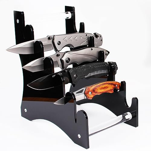 HHUXIUE Messerständer, Messerhalter, Messer-Präsentationsständer, Messer-Vitrine, Sammlerstück, Messer-Präsentationsständer Tischmesser für (Schwarz)