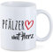 Huuraa Tasse Pfälzer mit Herz Geschenk 330ml Weiß Pfälzer Präsent