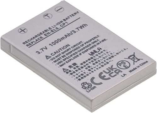 Batterie T6 Power pour Nikon CoolPix P510, Li-Ion, 3,7 V, 1000 mAh (3,7 Wh), Gris