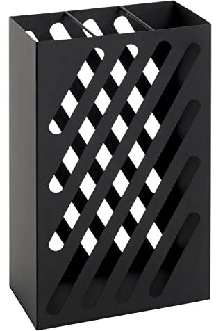 Home4You Schirmständer - Schwarz - Metall - Kunststoff - H 48 cm