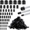160 Stück Gummi Endkappen, 2/3/4,5/6/7/8/9/12/20 mm Schutzkappen für Schrauben, PVC Vinyl Rundrohr Bolzen Kappen, Flexibel Rundschlauch Bolzenabdeckung, Schwarz Schrauben Gewindeschutz Abdeckung