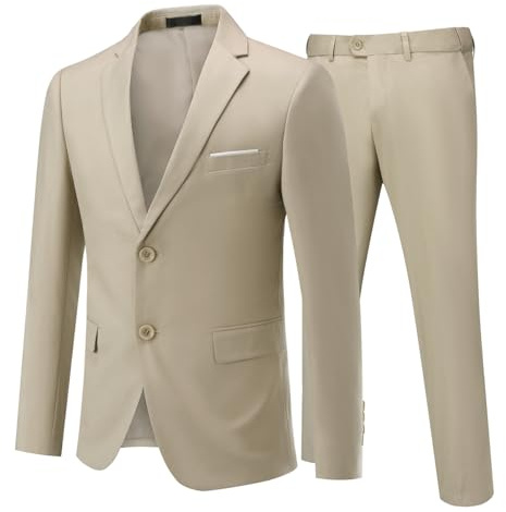 Allthemen Costumes Homme Slim Fit Deux Pièces Blazer Suits Classique Formal | d'Affaires Decontrante Mariage,Couleur Uni,2 Boutons,Col Revers,Sans Repassage,Micro Élastique,Veste+Pantanlon Elegant