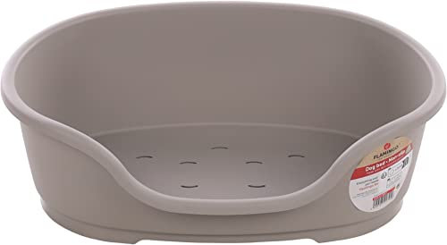 Flamingo Hundebett Tuck – Oval Grau | Größe S (58 × 38 × 20 cm) | Praktisch, Stilvoll & Leicht zu Reinigen!